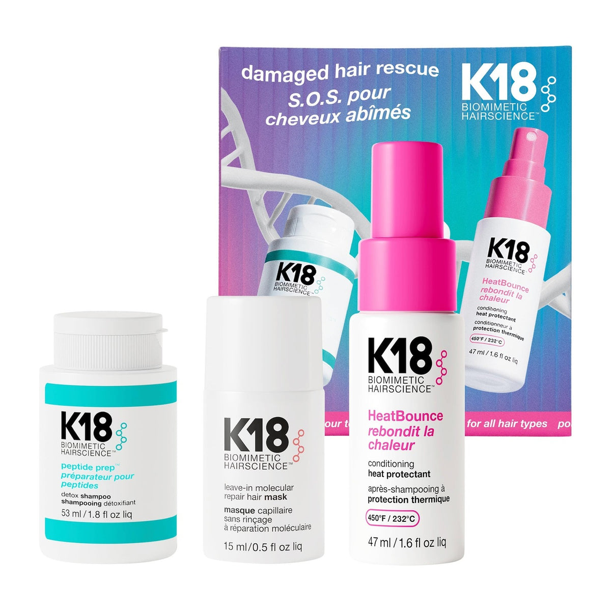 Set Rescate Cabello Dañado · Minis — K18