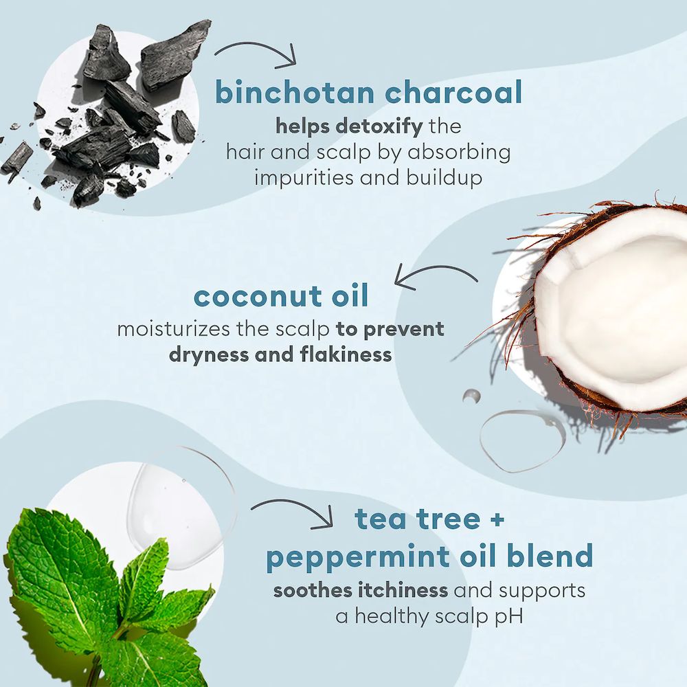 Shampo microexfoliante de carbón y aceite de coco  Briogeo