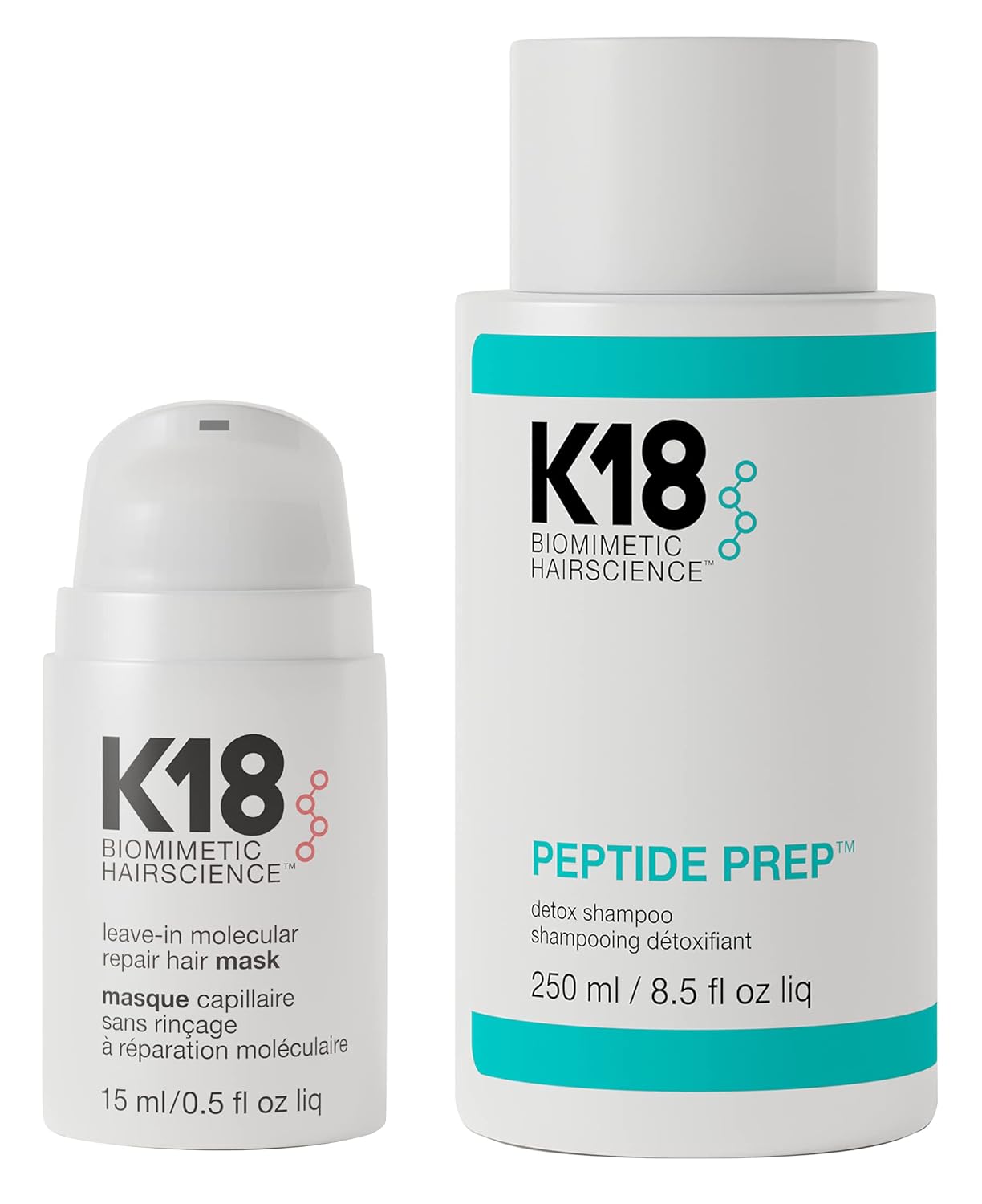 TRATAMIENTO CAPILAR K18 BIOMIMETIC HAIRSCIENCE DETOX + REPAIR ANYWHERE SET