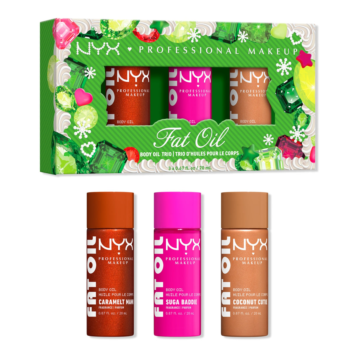 Fat Oil Mini Body Oil Trio, set de aceites corporales