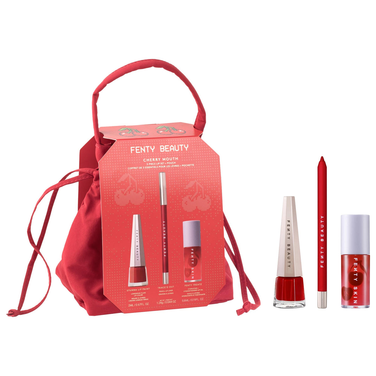 Set de Labios Cherry Mouth de 3 Piezas con Neceser