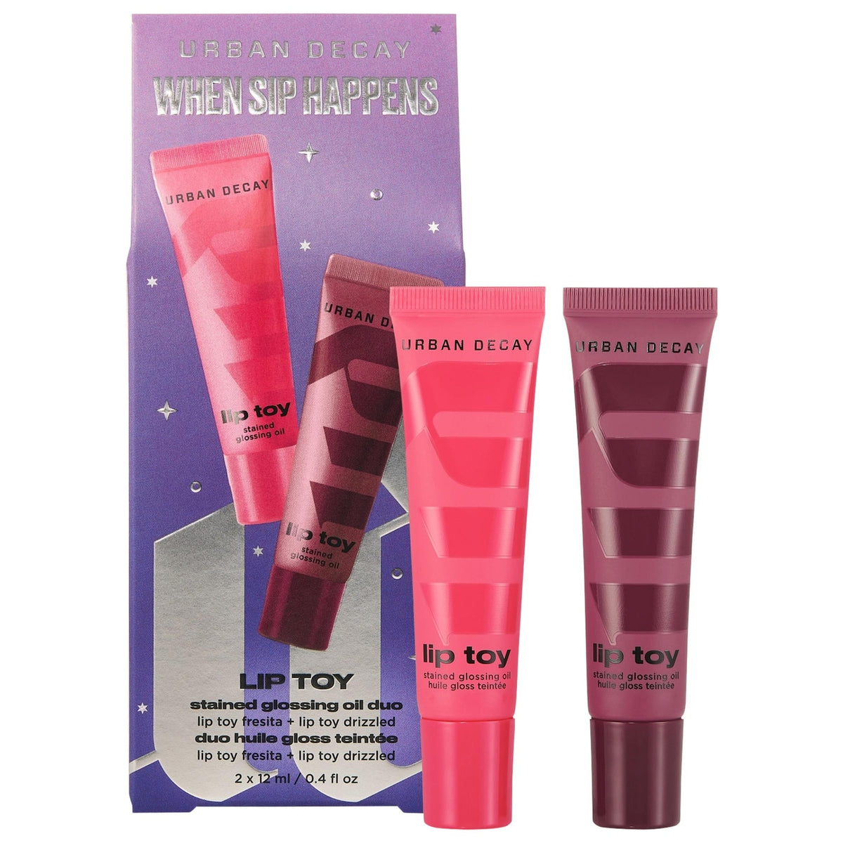 Dúo de Aceites Labiales con Tinte pH Lip Toy When Sip Happens — Urban Decay