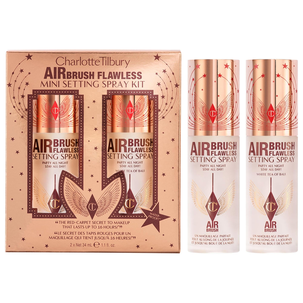 Set Dúo Mini Airbrush Flawless Hydrating & Waterproof Setting Spray