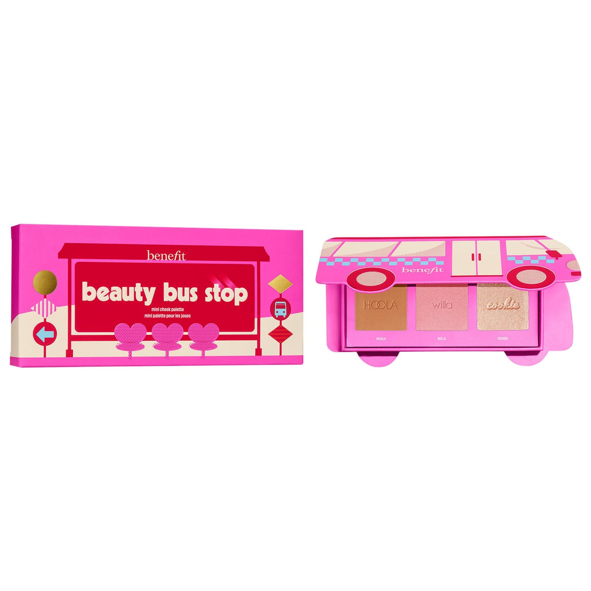 Mini Paleta de Mejillas Bronceador, Rubor e Iluminador — Beauty Bus Stop — Benefit
