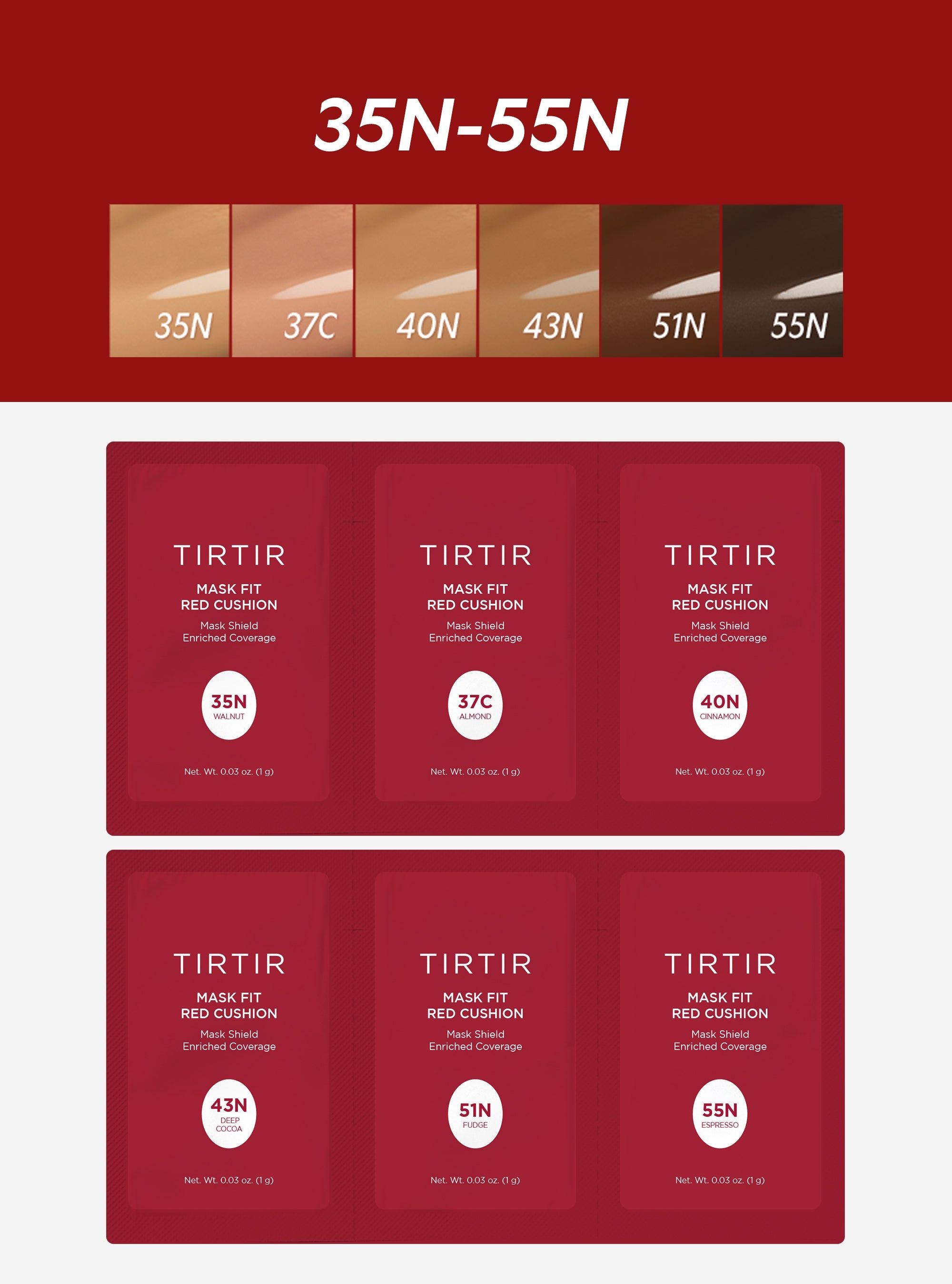Sachet - Mascarilla Fit Red Cushion Trial Kits — TIRTIR