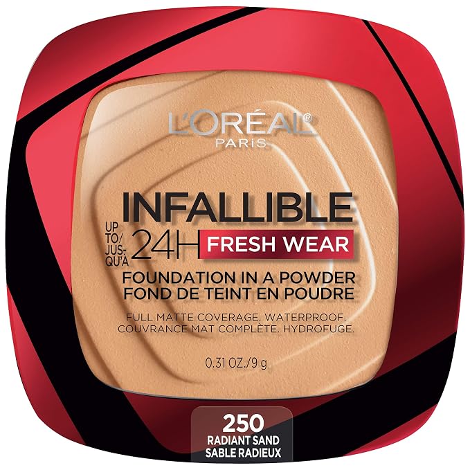 L’Oréal Paris Infallible Fresh Wear – Base de Maquillaje en Polvo Tono 250 Radiant Sand 8.8 g