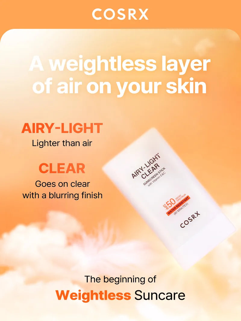 COSRX AIRY-LIGHT Aceite CONTROL CLEAR Protector Solar STICK SPF 50