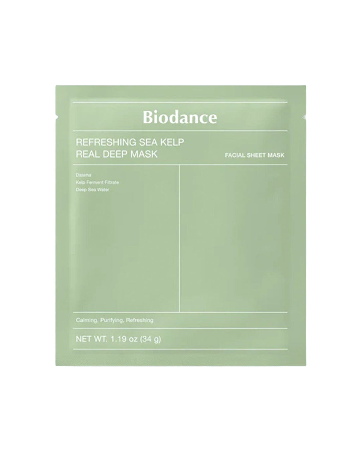 Mascarilla Refrescante Sea Kelp Real Deep Mask (4 uds) — Biodance