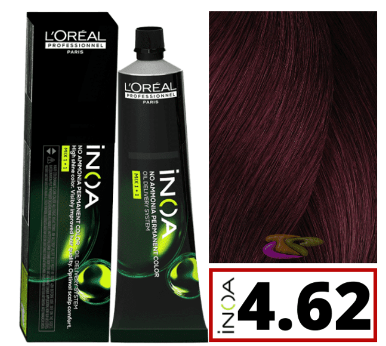 L’Oréal Professionnel iNOA – Tono 4.62 Castaño Iridiscente Rojo