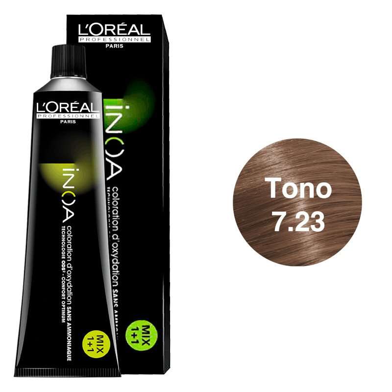 L’Oréal Professionnel iNOA – Tono 7.23  Rubio irisado dorado