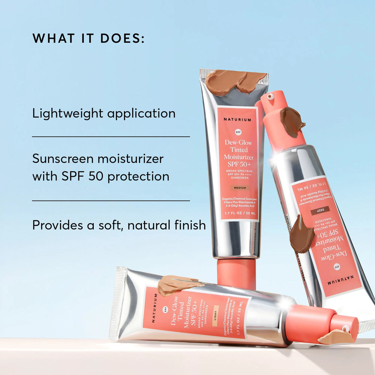 Dew-Glow Tinted Crema Hidratante SPF 50+ — Naturium