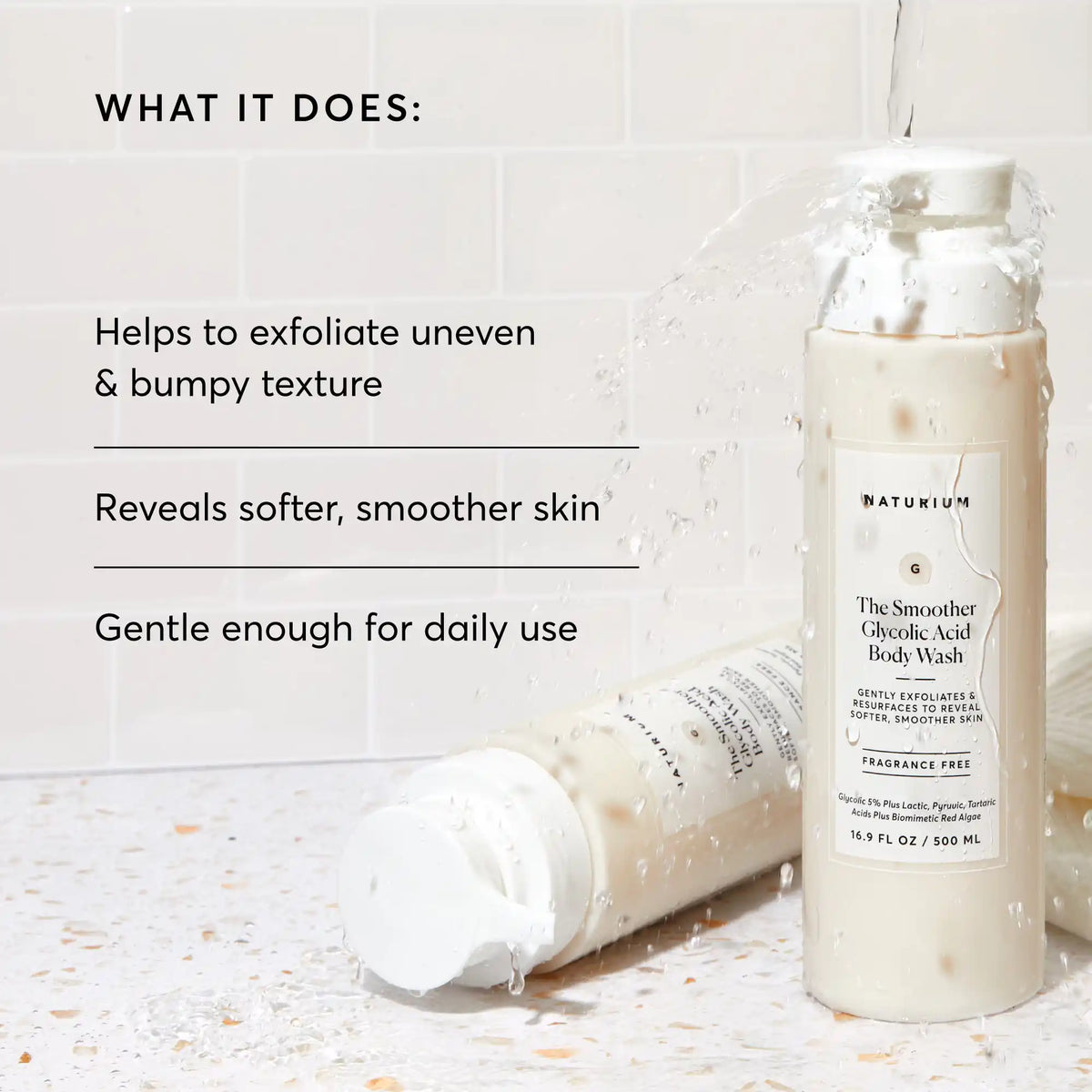 The Smoother Glycolic Acid Exfoliante Gel de Ducha — Naturium