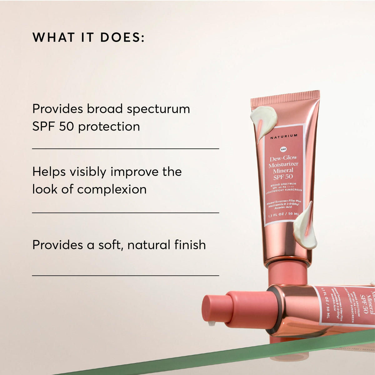 Dew-Glow Crema Hidratante Mineral SPF 50 — Naturium