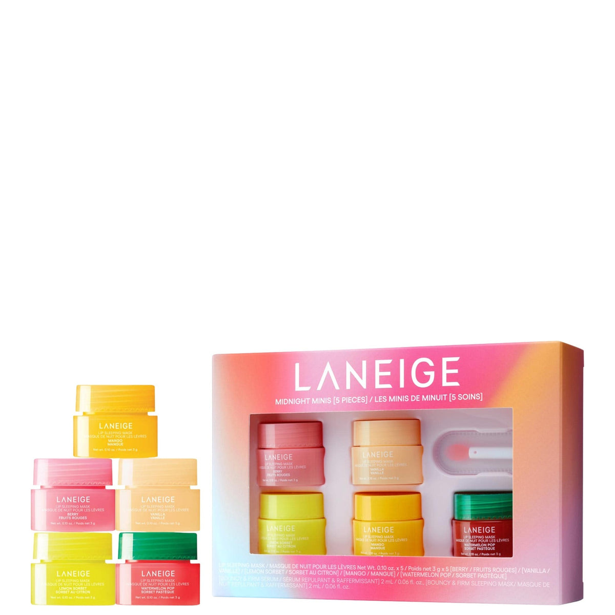 Set de Mini Mascarillas Labiales de Noche Lip Sleeping Mask 5 pzas — Laneige