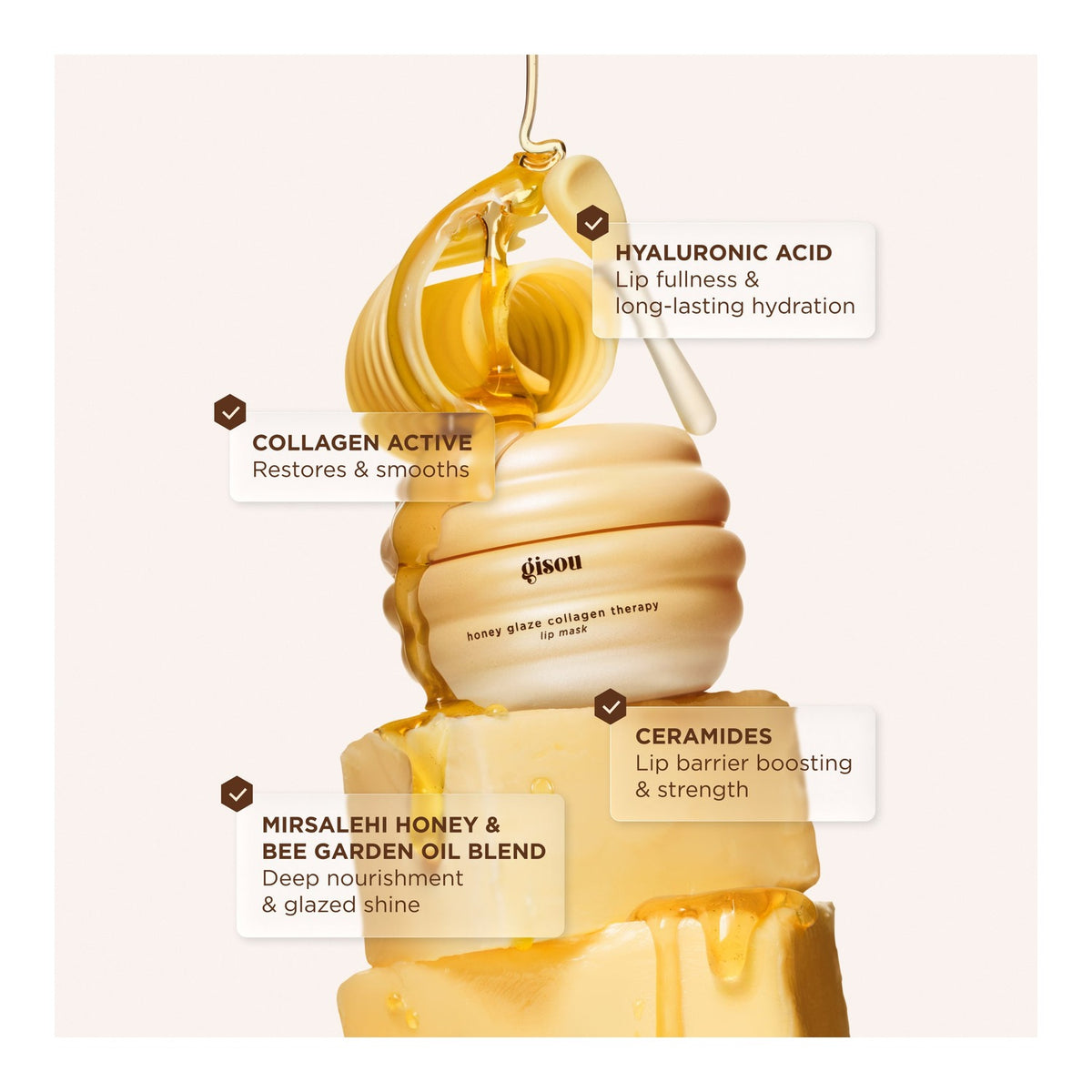 Mascarilla Labial Honey Glaze Collagen Therapy — Gisou