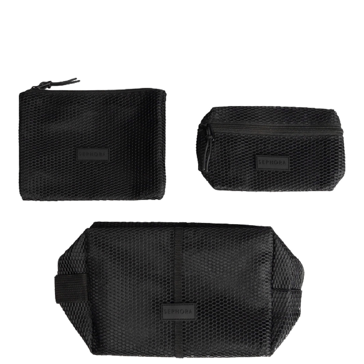 Set de Neceseres de Malla Negro Sephora Collection
