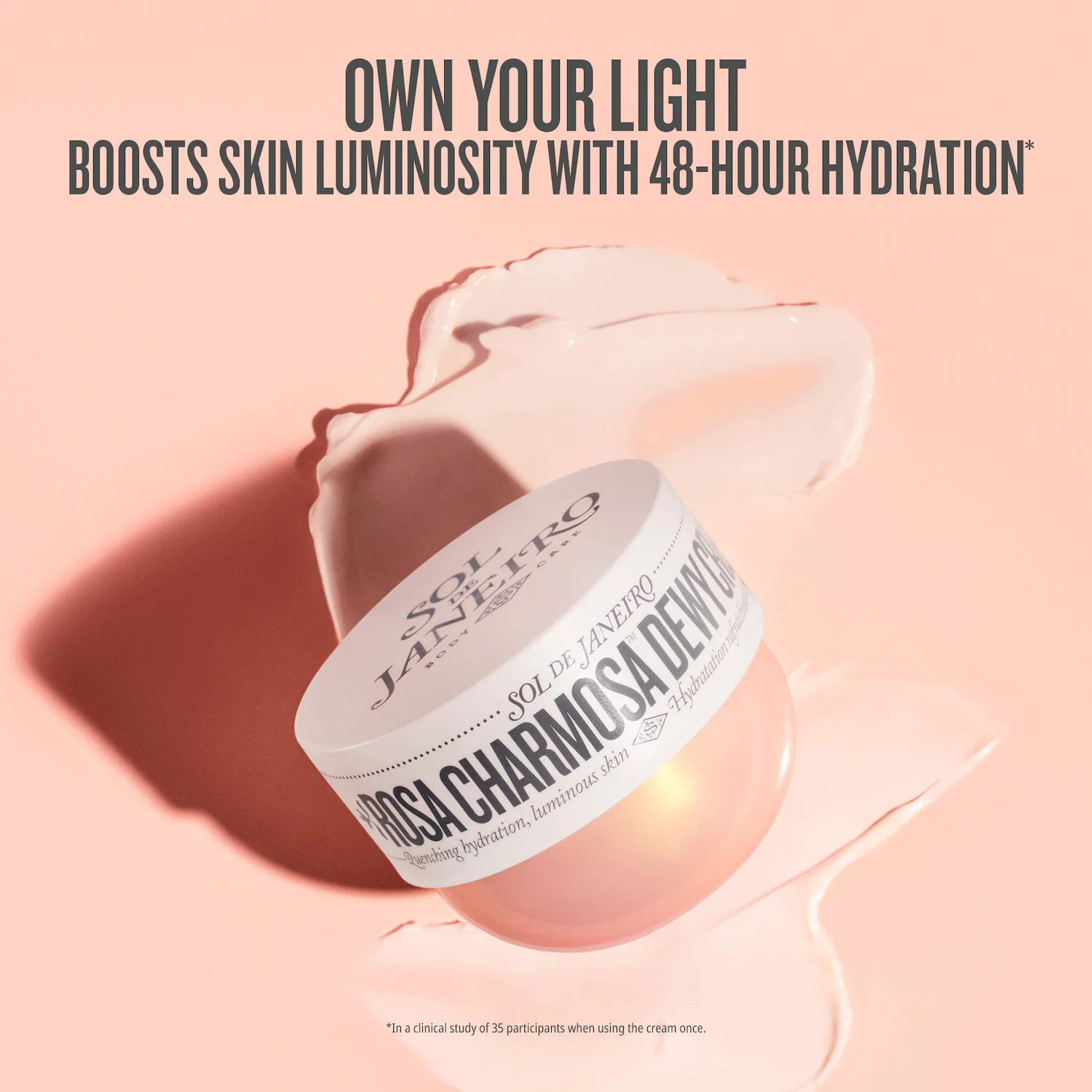 Crema corporal Mini Rosa Charmosa™ Dewy con agua de rosas + péptidos de cristal — Sol de Janeiro
