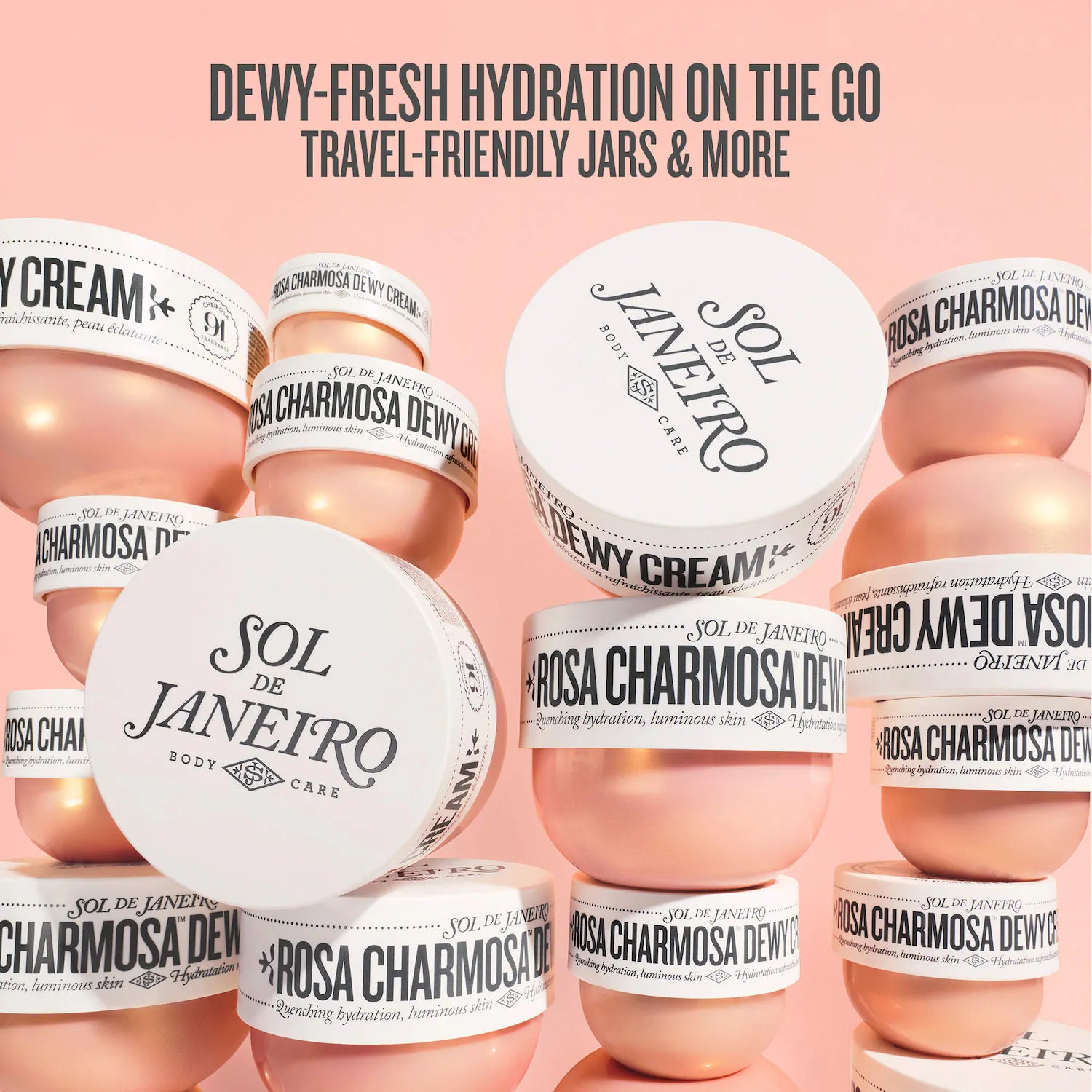 Crema corporal Mini Rosa Charmosa™ Dewy con agua de rosas + péptidos de cristal — Sol de Janeiro