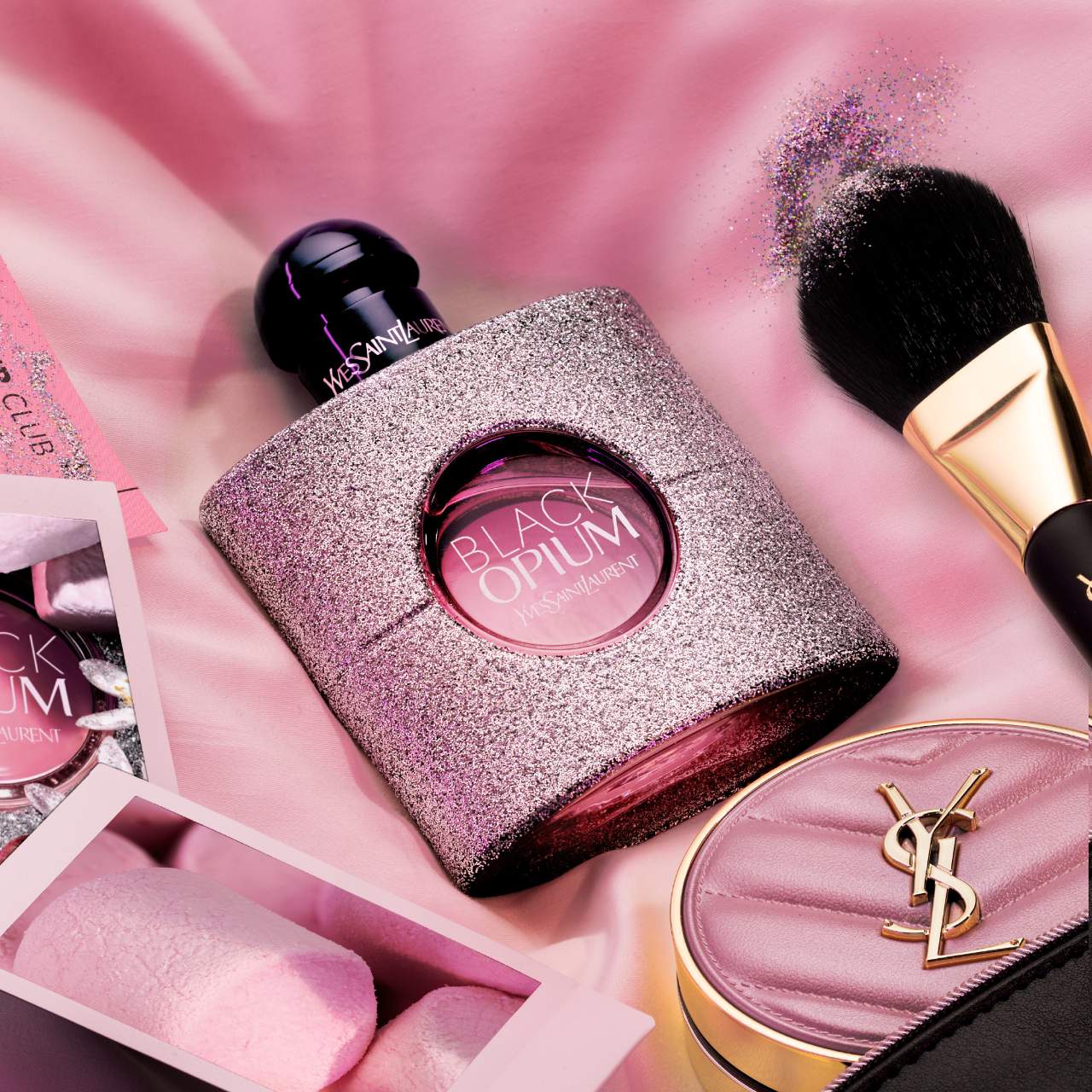 Black Opium Eau de Parfum Glitter con malvavisco y café — Yves Saint Laurent