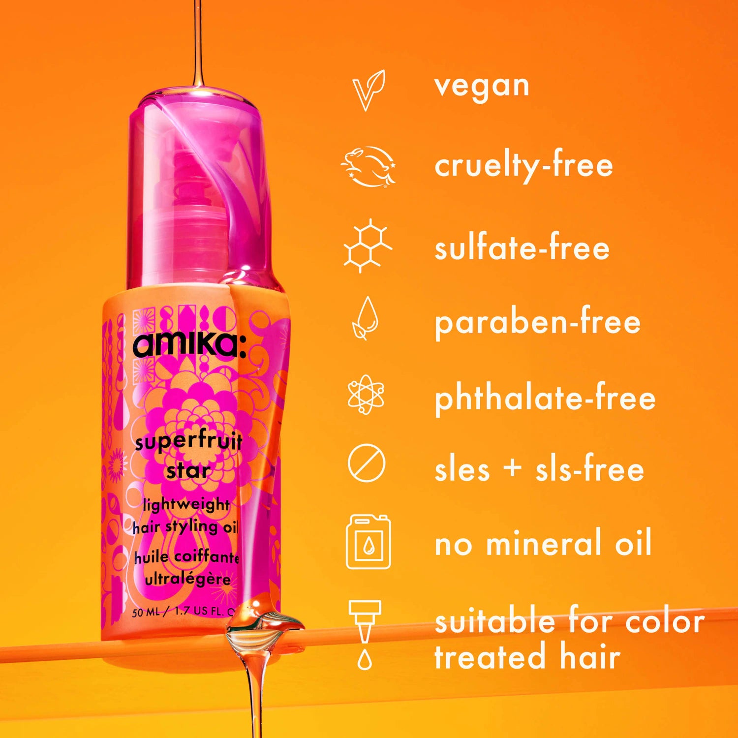 Aceite ligero para peinar el cabello Mini Superfruit Star — amika
