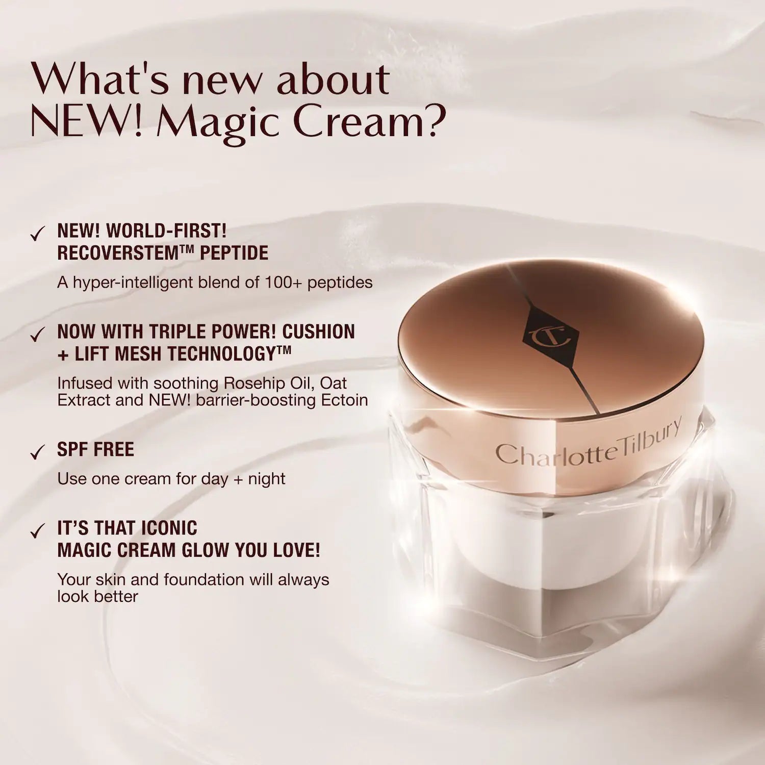 Crema Hidratante Antienvejecimiento Magic Cream con Ácido Hialurónico — Charlotte Tilbury
