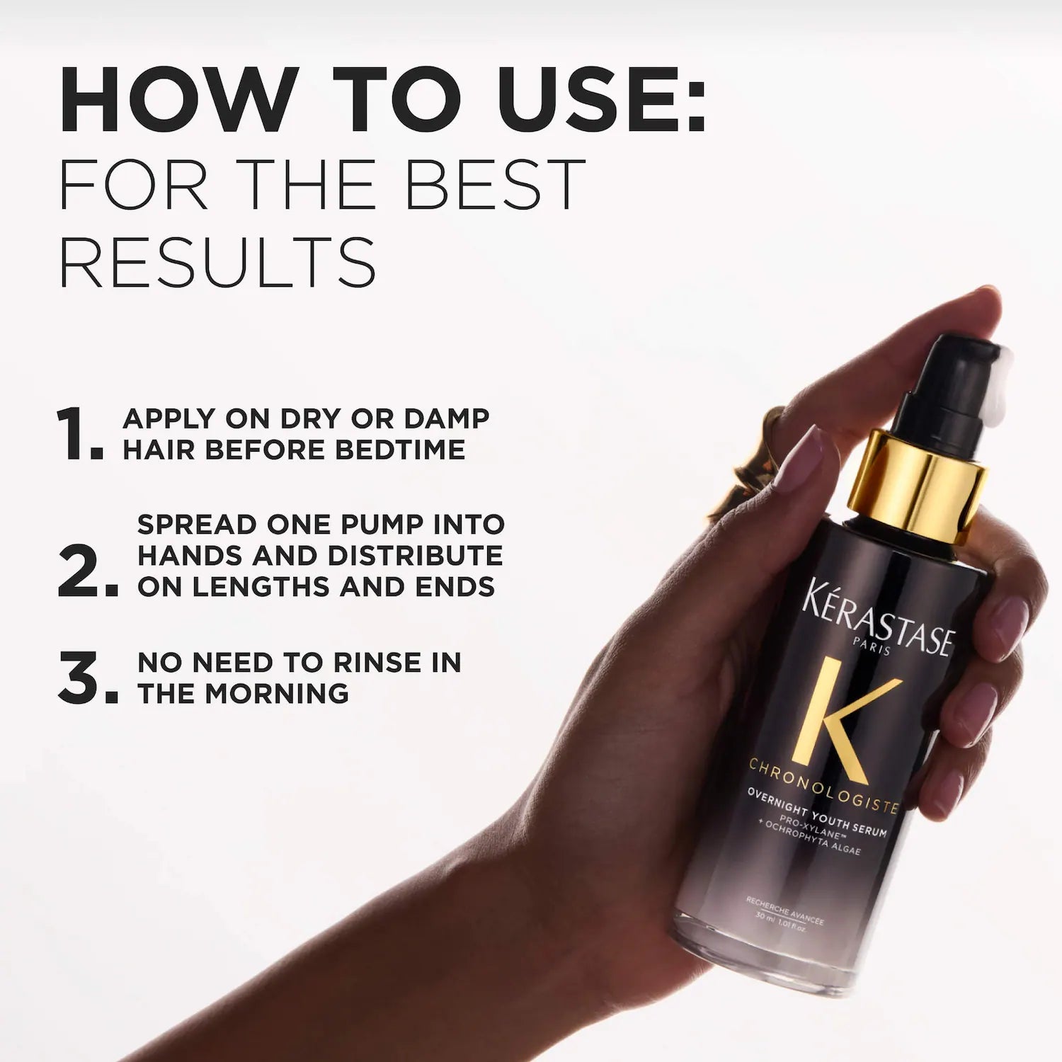 Suero juvenil de noche Chronologiste para cabello seco, fino y envejecido — Kérastase
