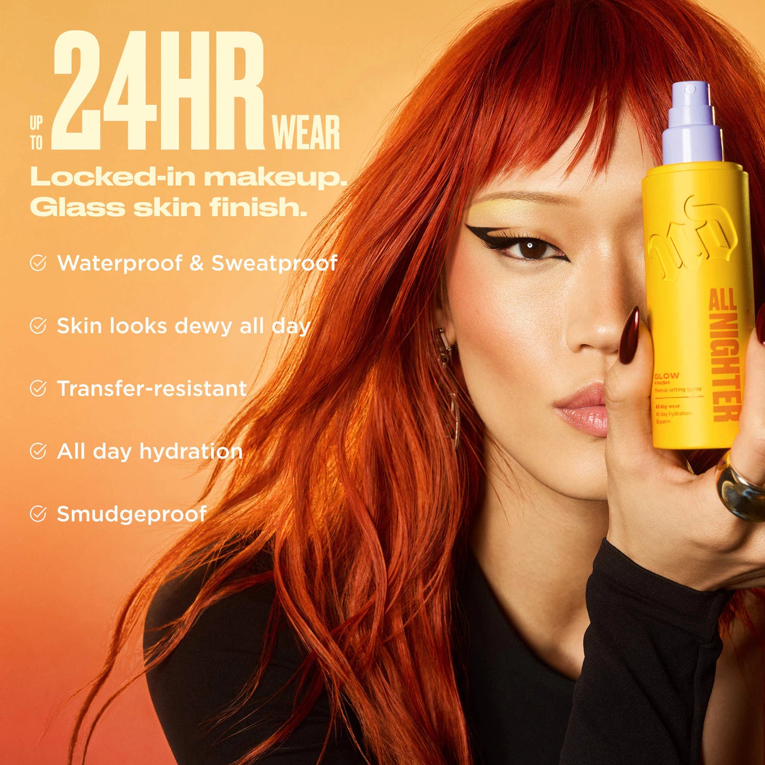Mini All Nighter, spray fijador resistente al agua, hidratante y resplandeciente, con uso las 24 horas — Urban Decay