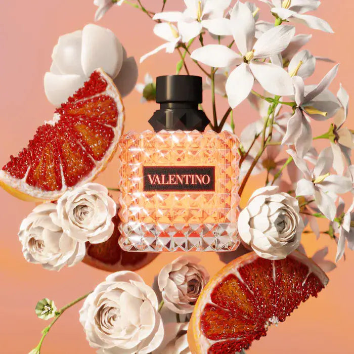 Born in Roma Coral Fantasy Eau de Parfum Spray de viaje con rosa y naranja — Valentino