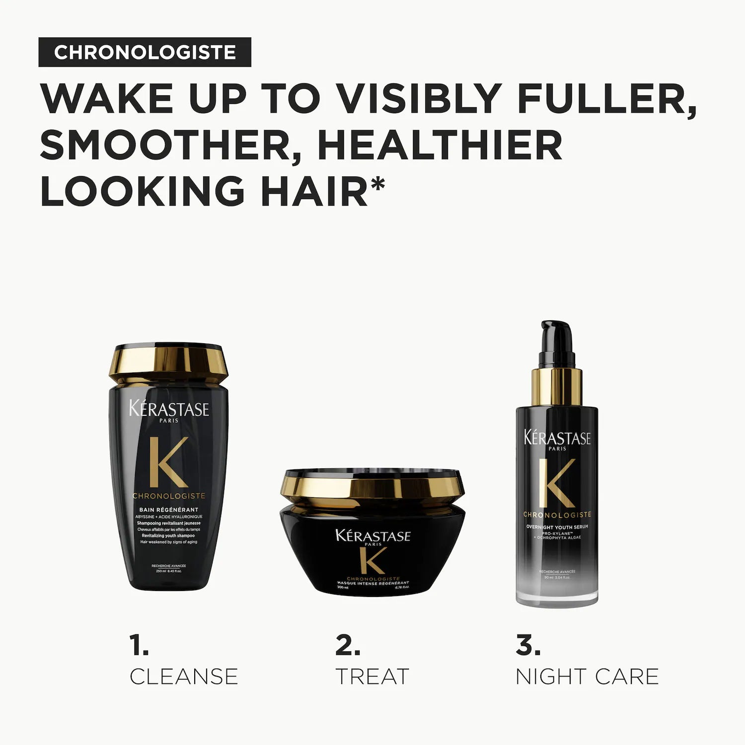Suero juvenil de noche Chronologiste para cabello seco, fino y envejecido — Kérastase