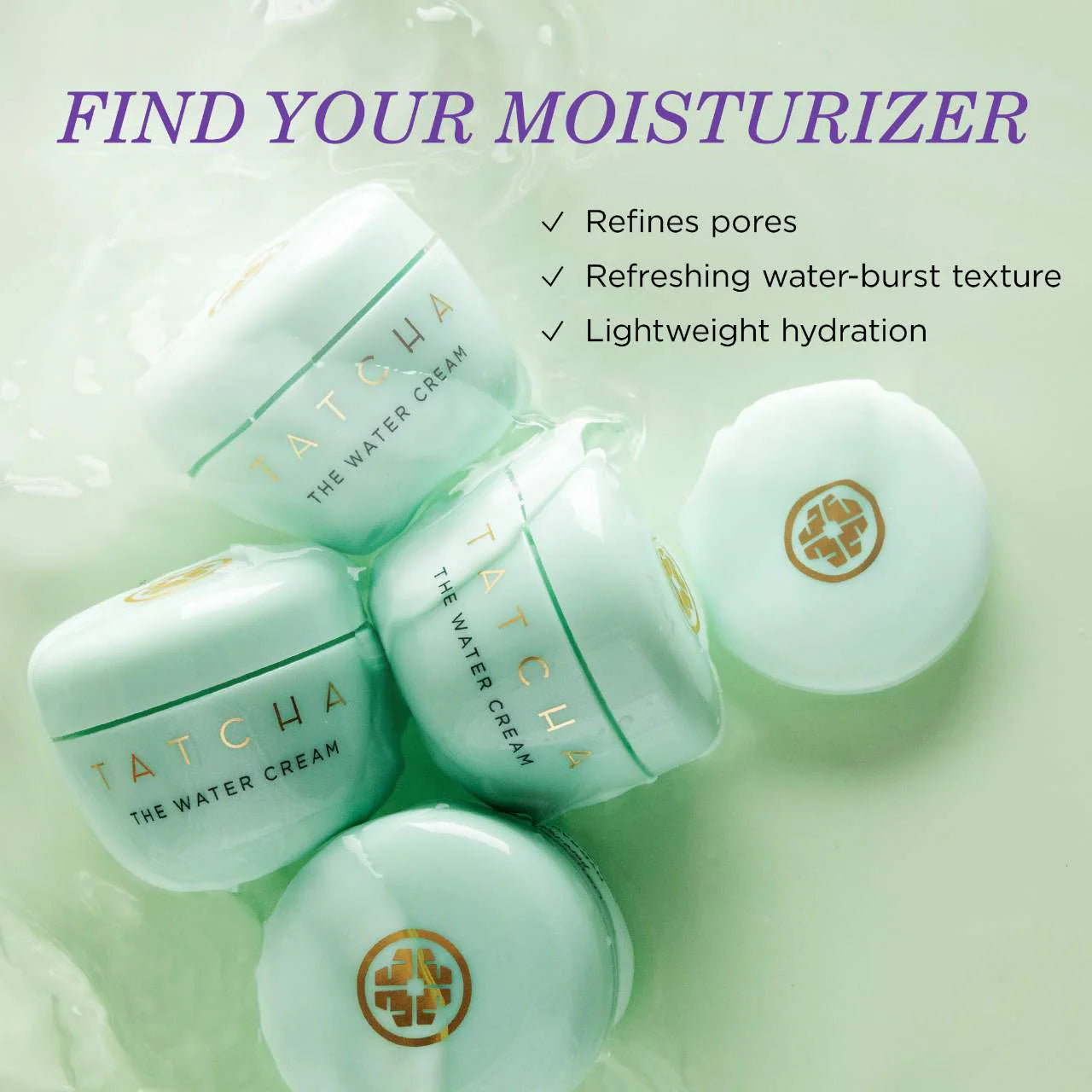 The Water Cream Crema hidratante recargable que minimiza los poros sin aceite — Tatcha