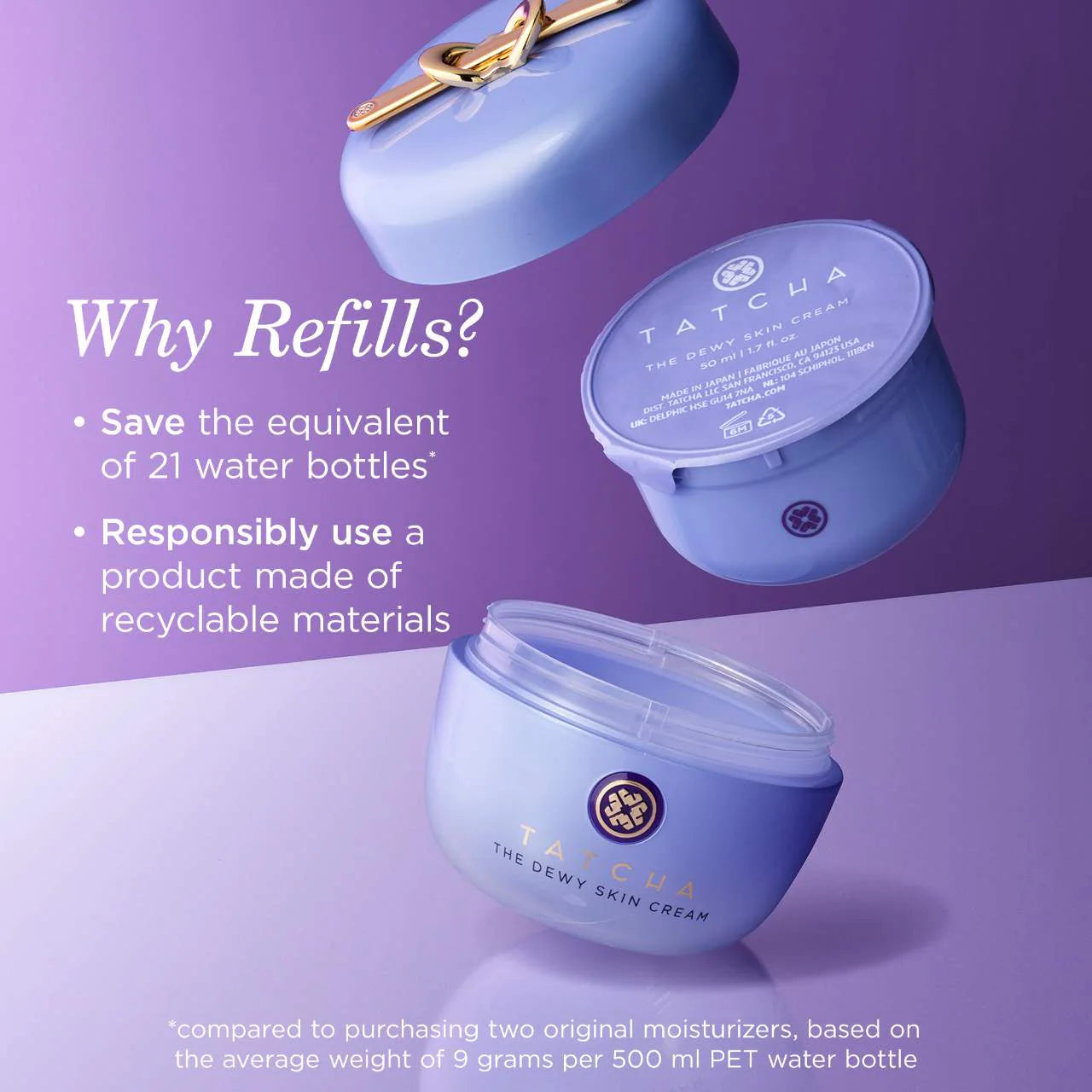 The Dewy Skin Cream Crema hidratante rellenadora e hidratante recargable — Tatcha