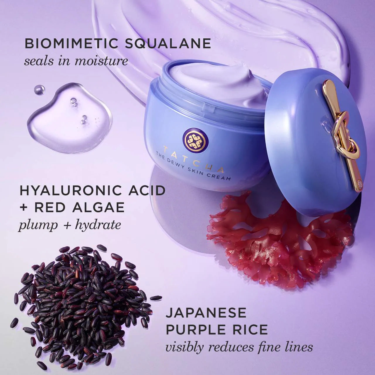 The Dewy Skin Cream Crema hidratante rellenadora e hidratante recargable — Tatcha