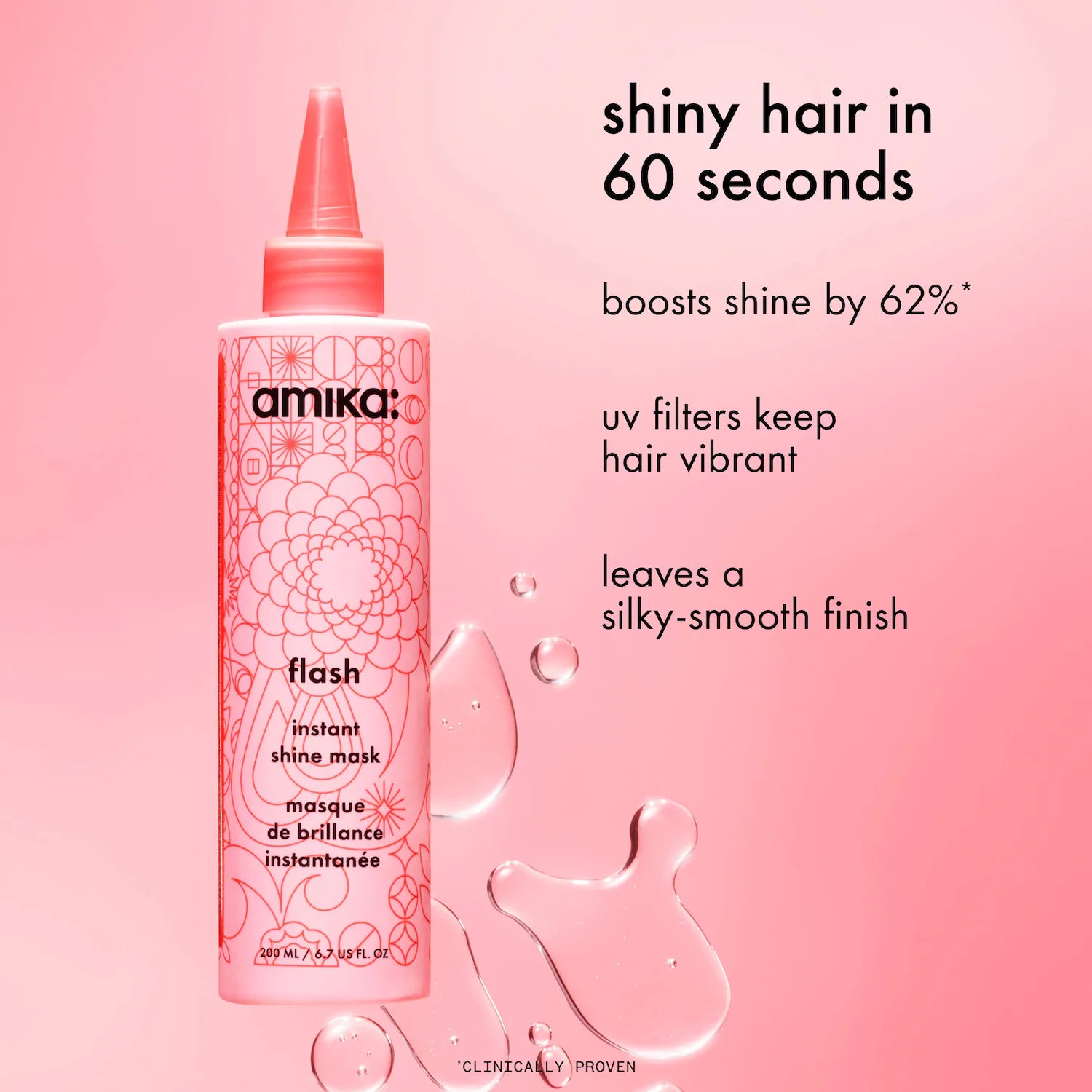 Mascarilla brillante para el cabello con brillo instantáneo Flash — amika