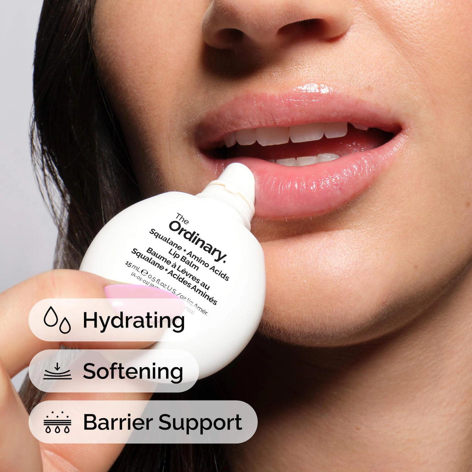 Bálsamo labial hidratante con escualano + aminoácidos, para labios, codos y cutículas — The Ordinary