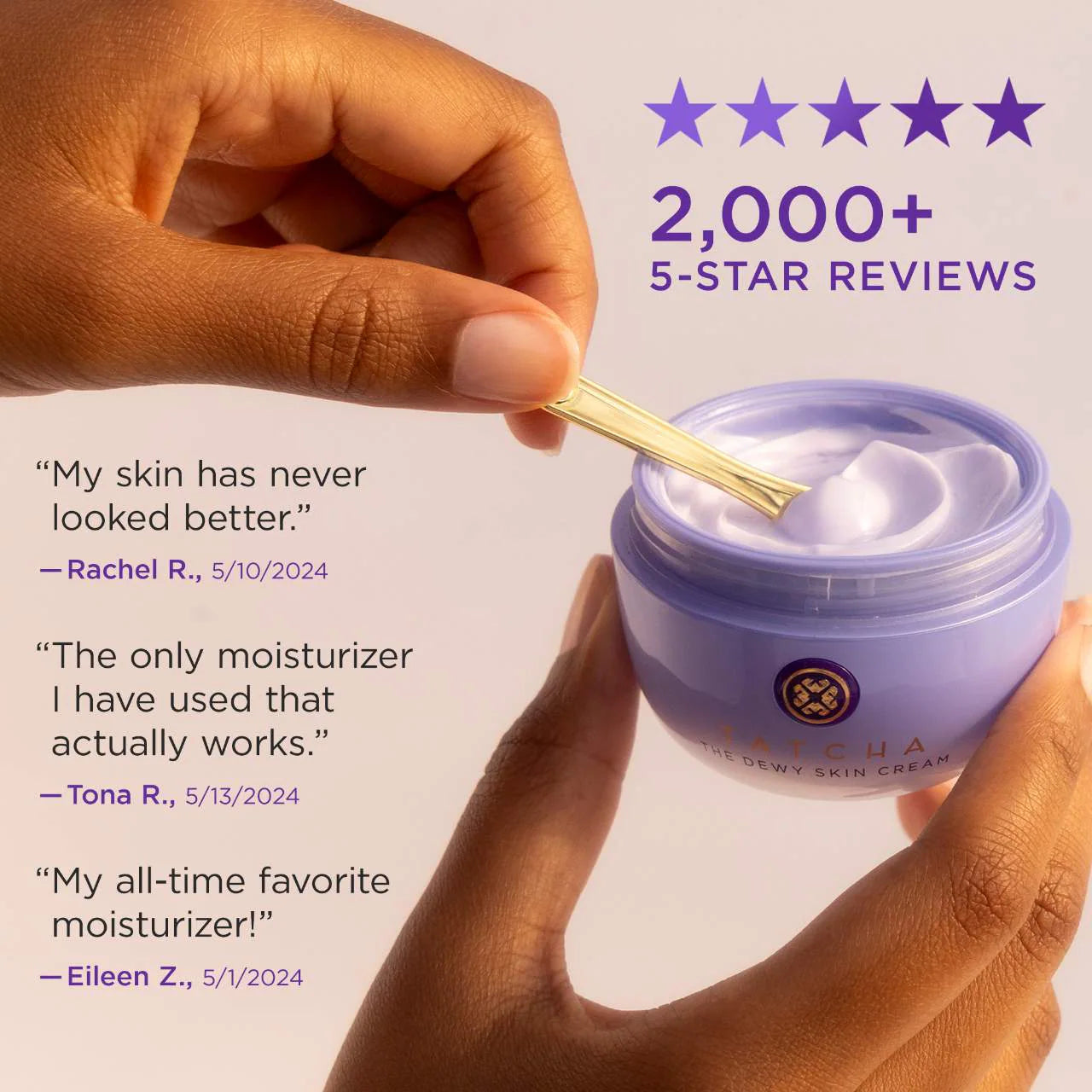 The Dewy Skin Cream Crema hidratante rellenadora e hidratante recargable — Tatcha