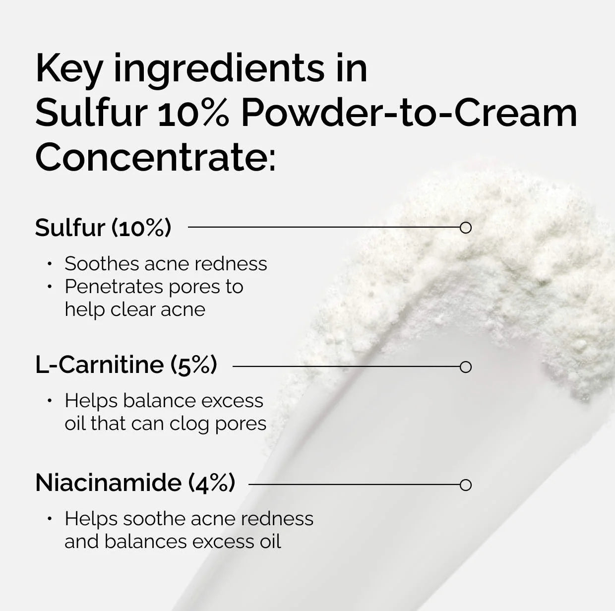 Tratamiento concentrado de azufre en polvo a crema para las manchas del acné al 10% — The Ordinary