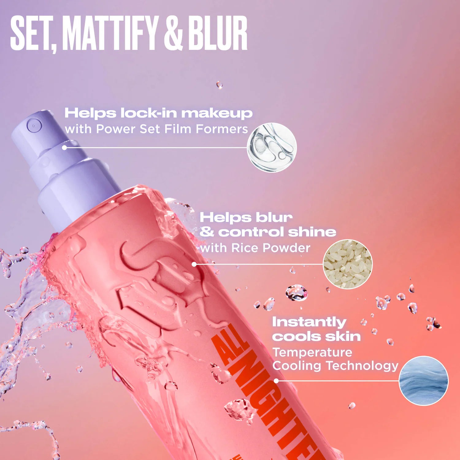 Mini All Nighter Spray fijador mate resistente al agua con uso las 24 horas — Urban Decay