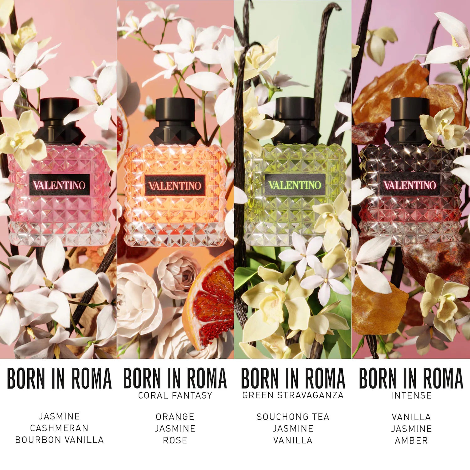 Born in Roma Coral Fantasy Eau de Parfum Spray de viaje con rosa y naranja — Valentino