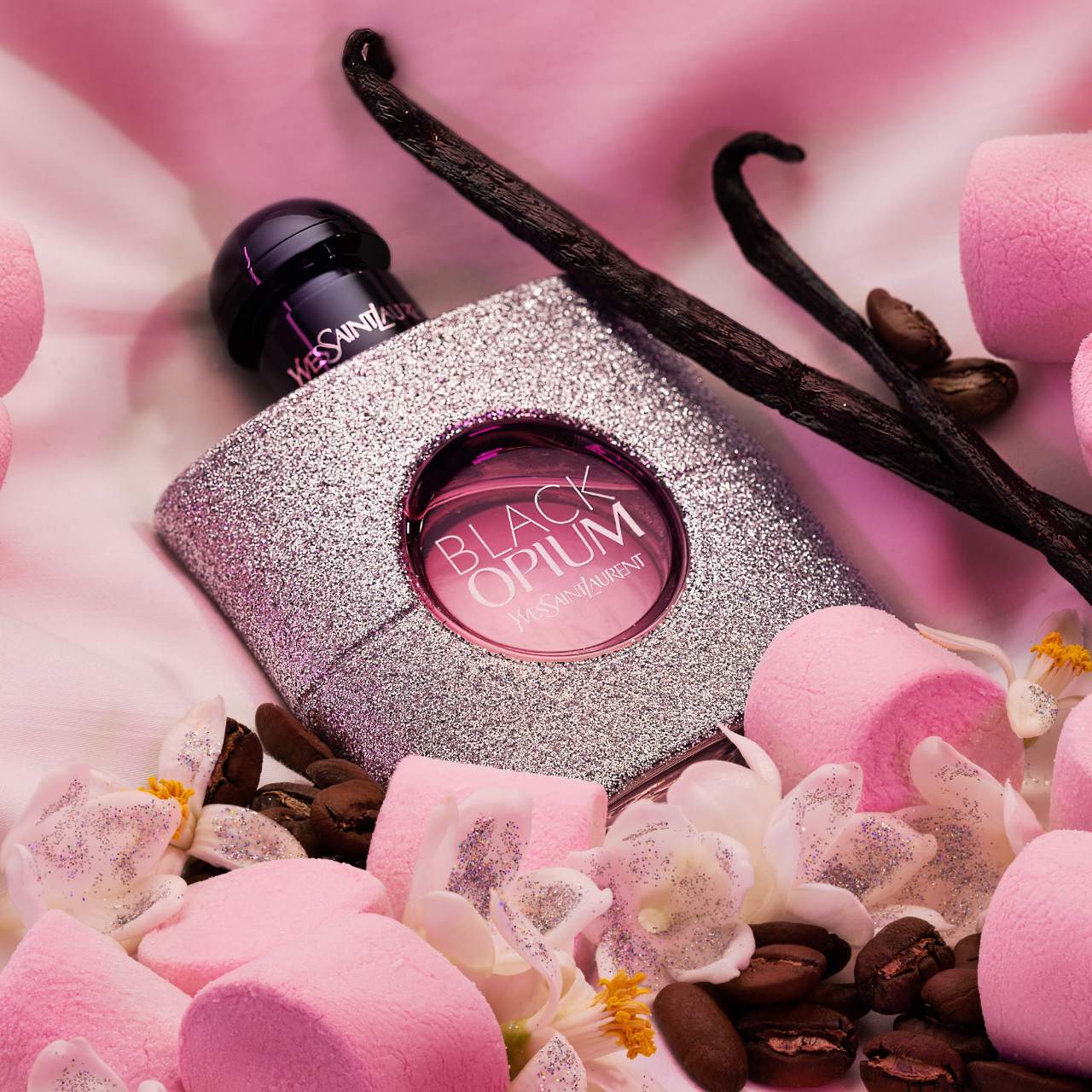 Black Opium Eau de Parfum Glitter con malvavisco y café — Yves Saint Laurent