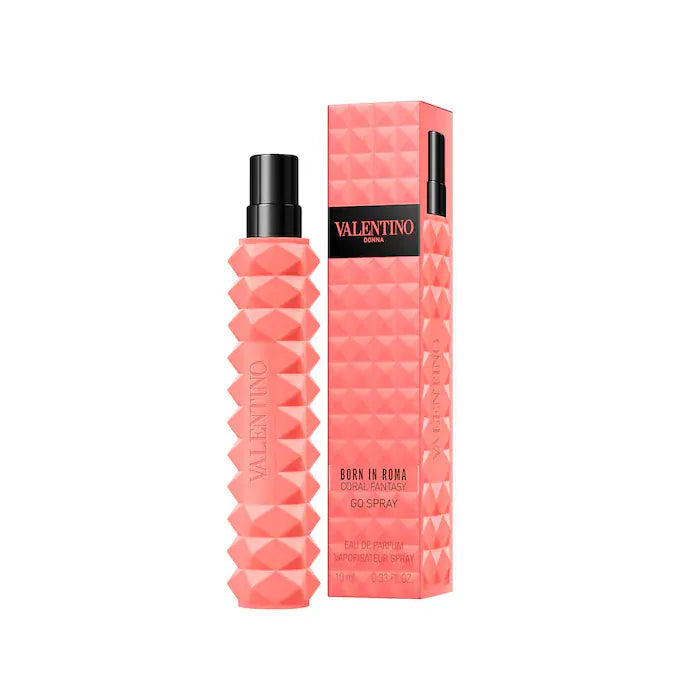 Born in Roma Coral Fantasy Eau de Parfum Spray de viaje con rosa y naranja — Valentino