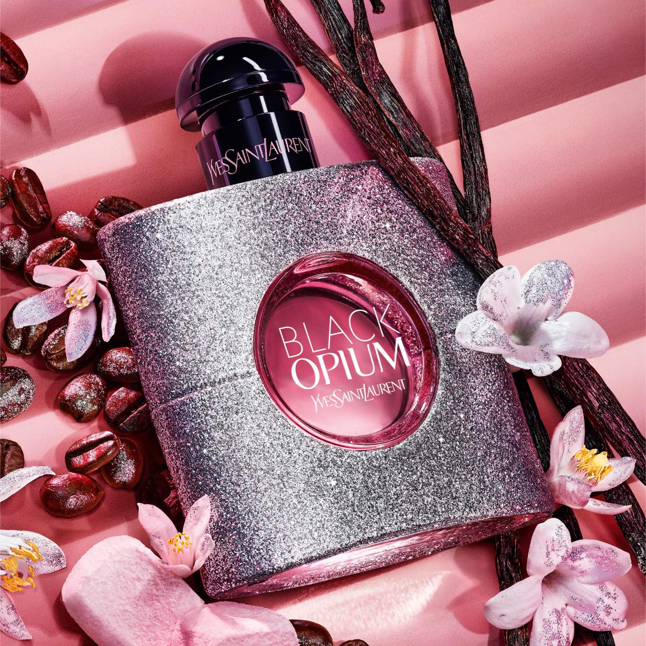 Black Opium Eau de Parfum Glitter con malvavisco y café — Yves Saint Laurent