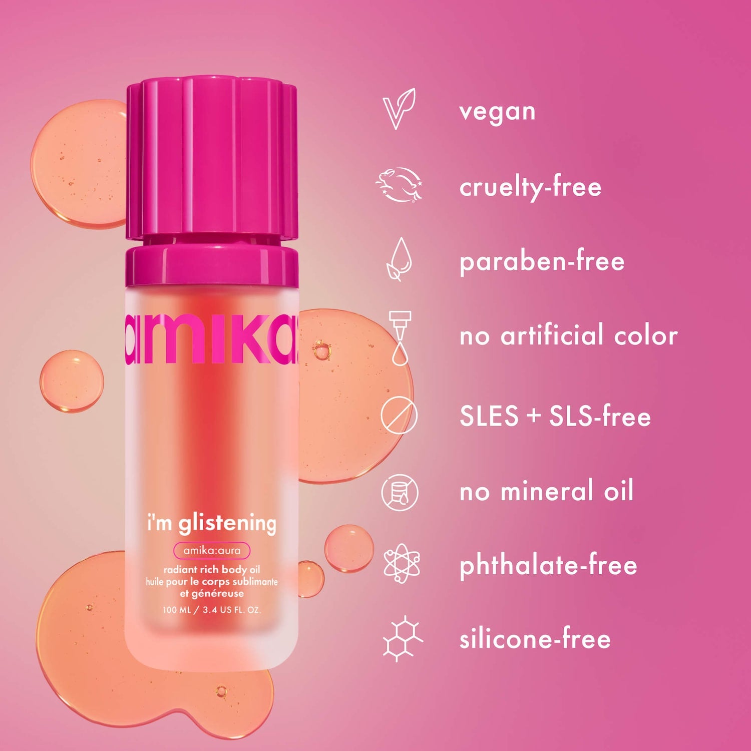 Estoy brillando aceite corporal rico y radiante — amika