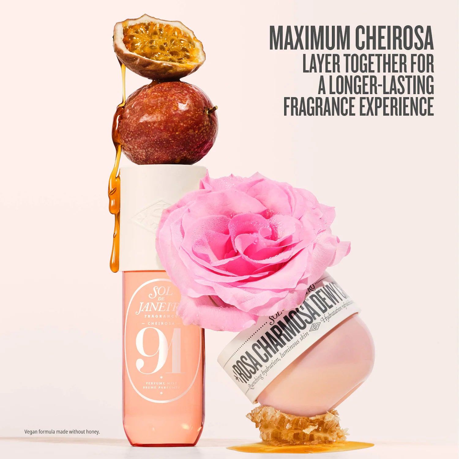 Crema corporal Mini Rosa Charmosa™ Dewy con agua de rosas + péptidos de cristal — Sol de Janeiro