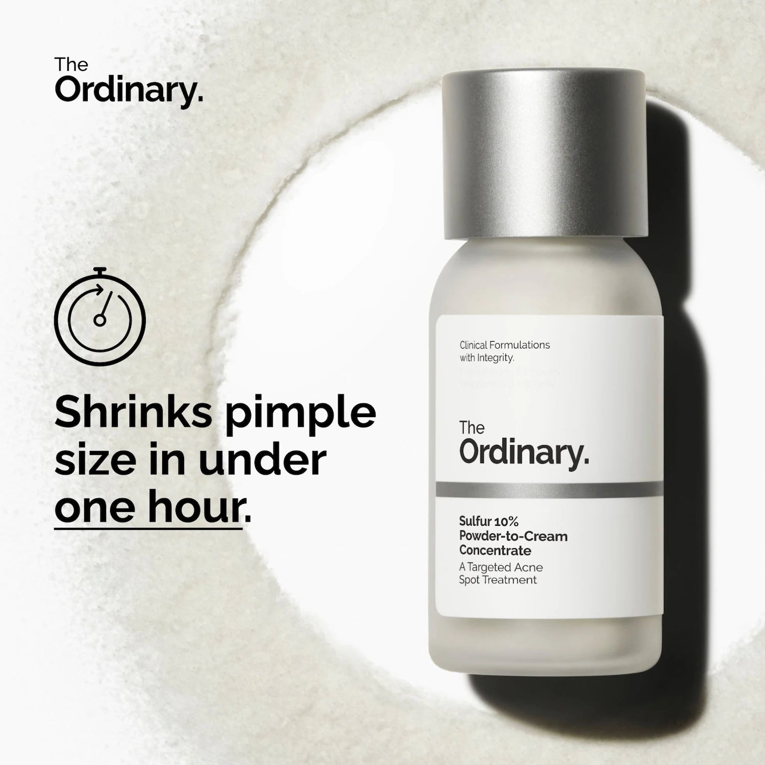 Tratamiento concentrado de azufre en polvo a crema para las manchas del acné al 10% — The Ordinary
