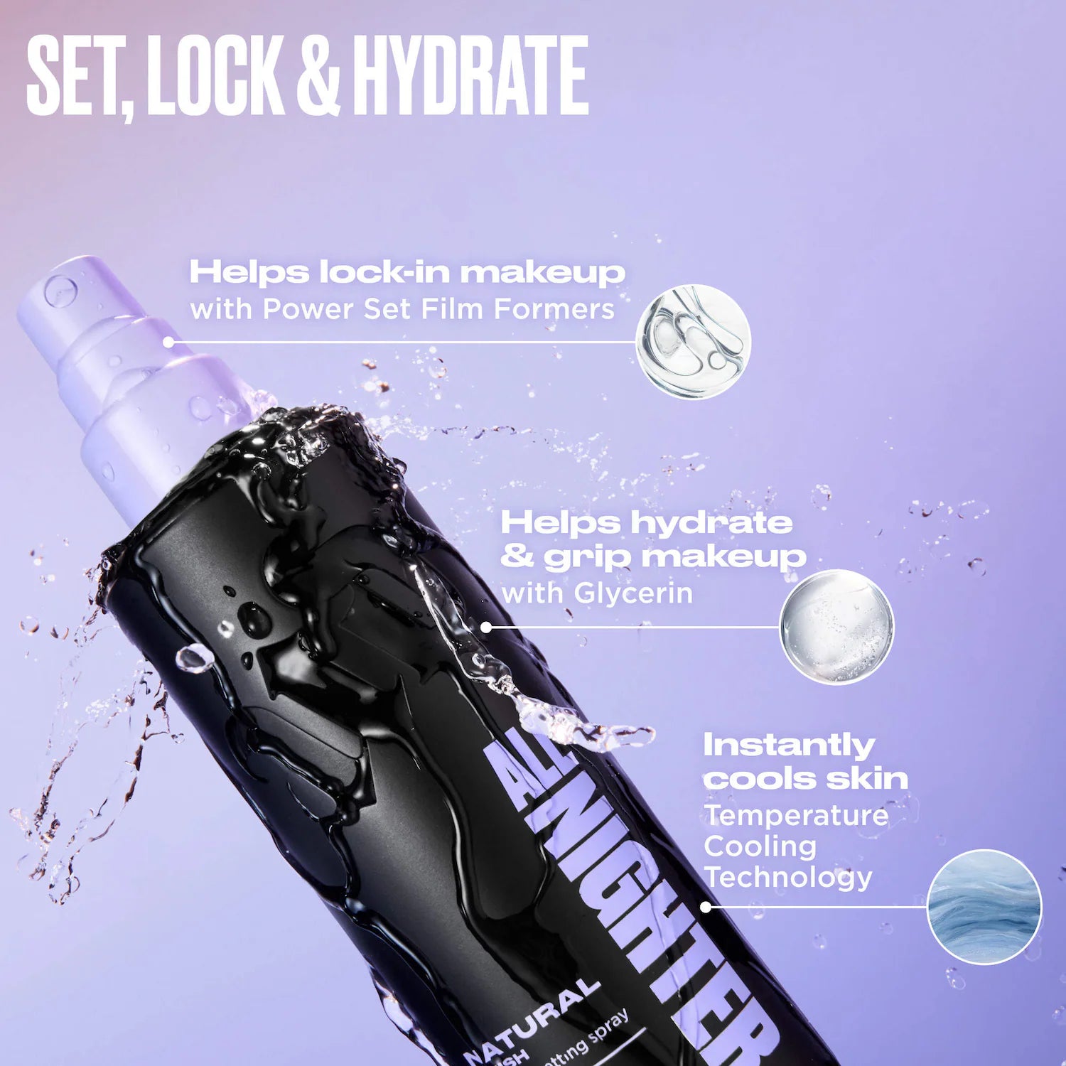 Spray fijador de acabado natural resistente al agua All Nighter con uso las 24 horas — Urban Decay