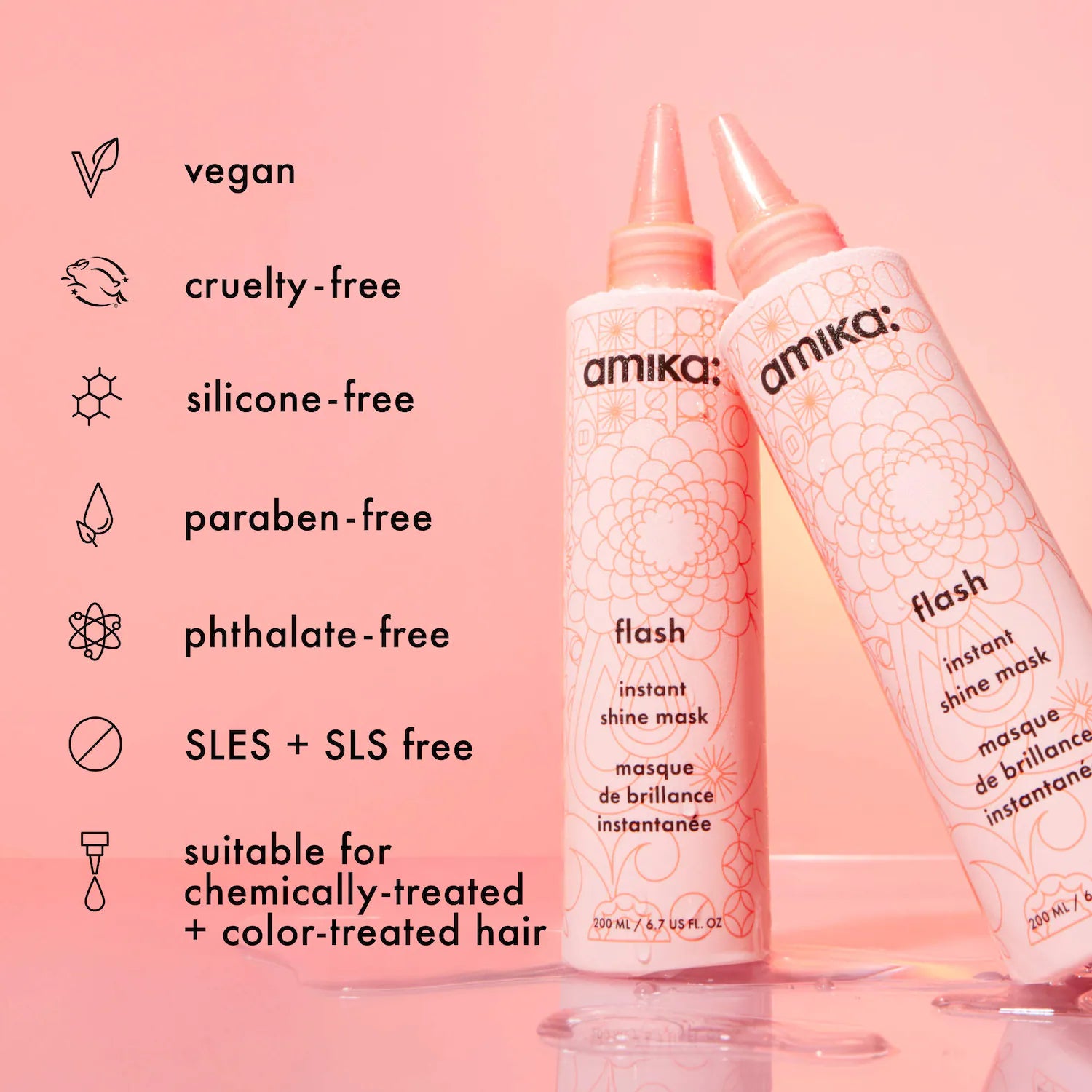 Mascarilla brillante para el cabello con brillo instantáneo Flash — amika