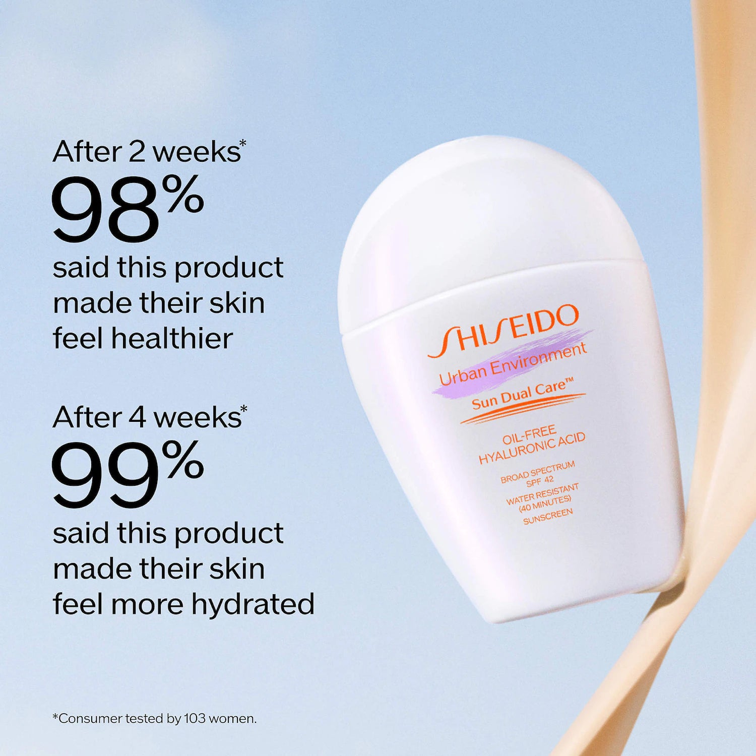 Protector solar facial sin aceite SPF 42 de Urban Environment con ácido hialurónico — Shiseido
