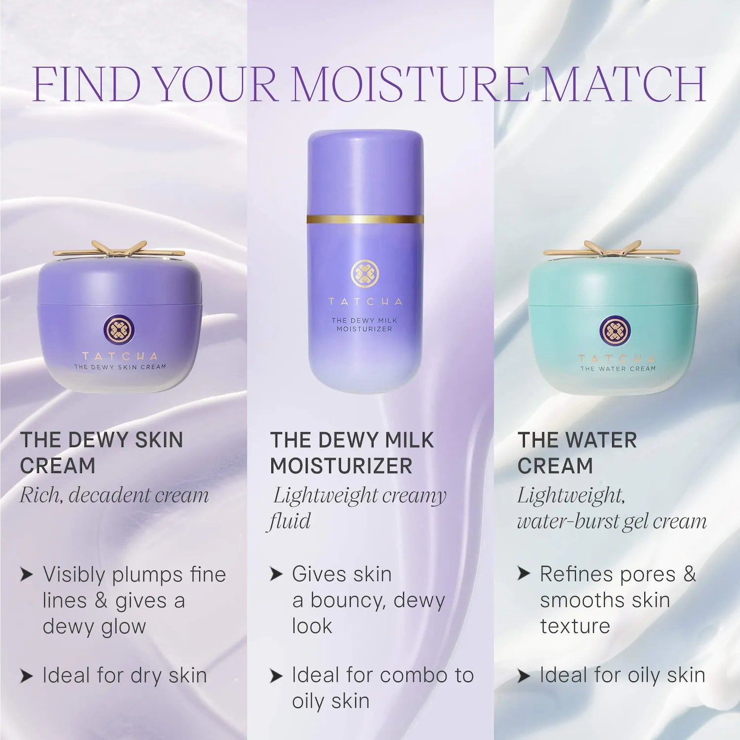 The Water Cream Crema hidratante recargable que minimiza los poros sin aceite — Tatcha