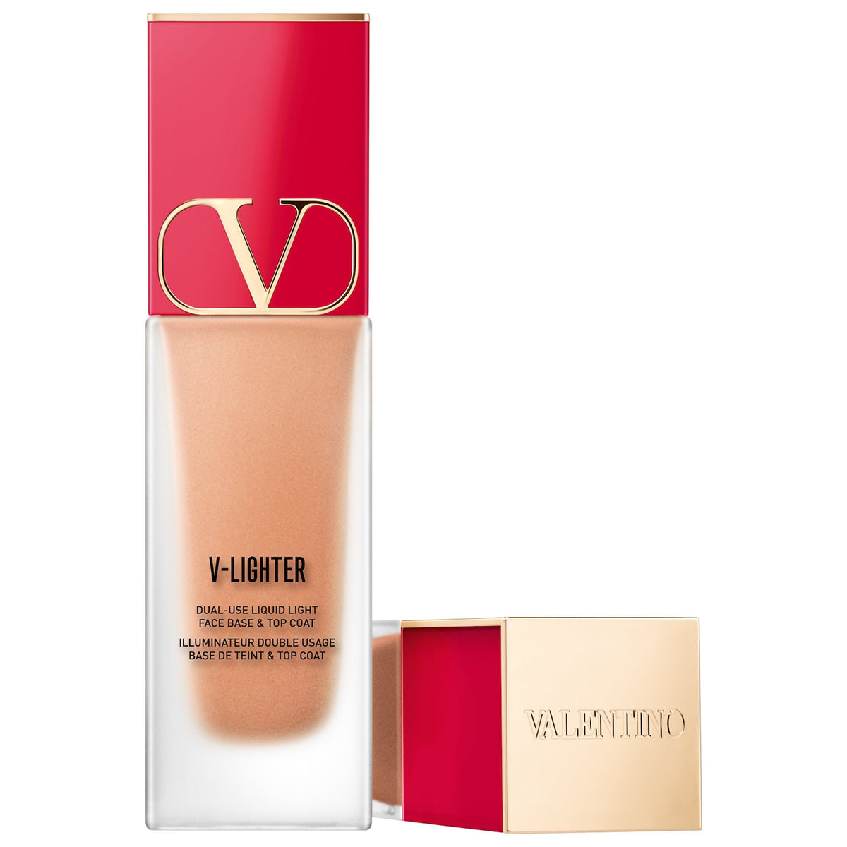Prebase Iluminadora e Iluminador Líquido con Ácido Hialurónico — V-Lighter — Valentino