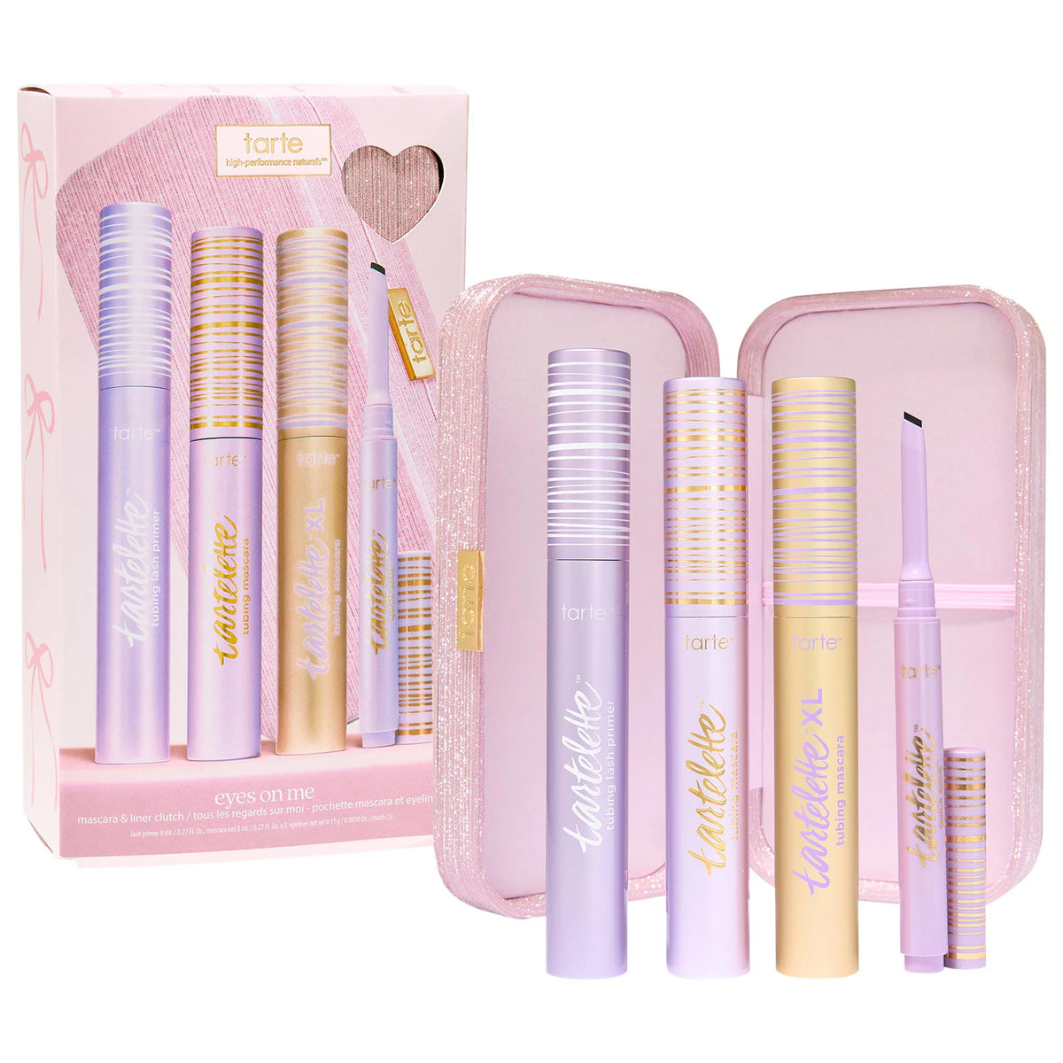 Set Máscara de Pestañas y Delineador Tartelette con Clutch — Eyes On Me — Tarte
